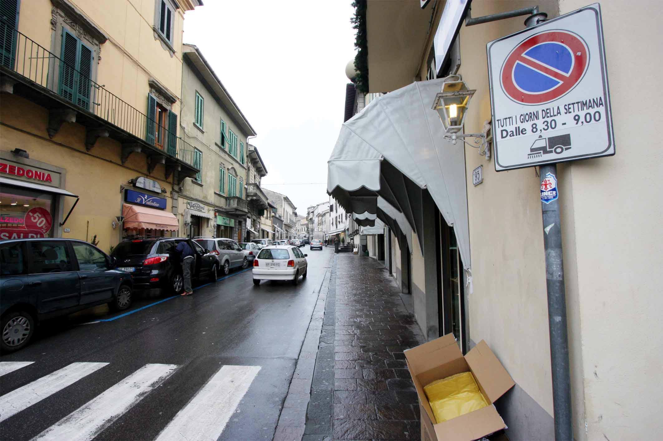 Un tratto di corso Matteotti a Fucecchio (Foto agenzia Carlo Sestini)