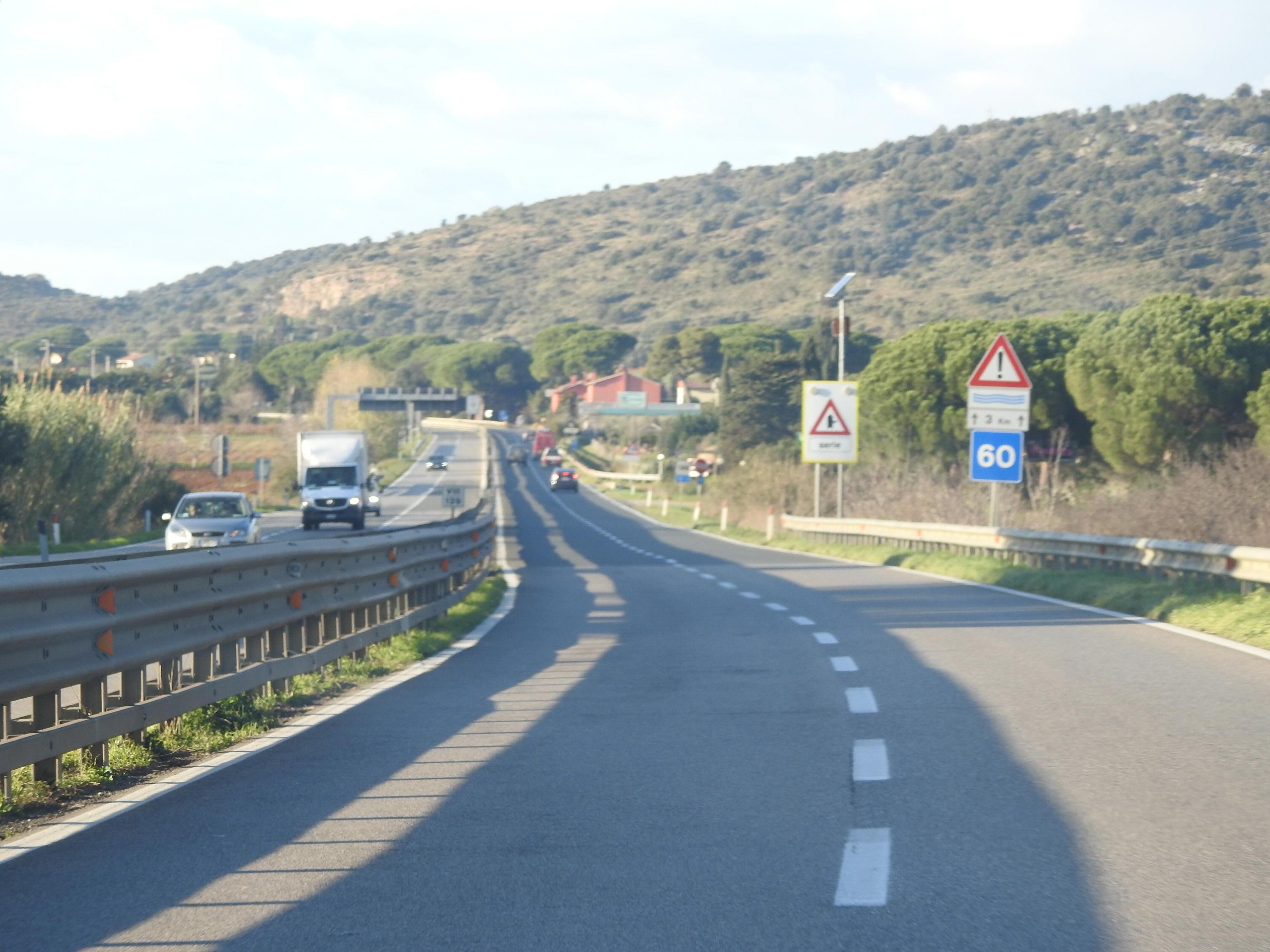 Un tratto dell'Aurelia sud