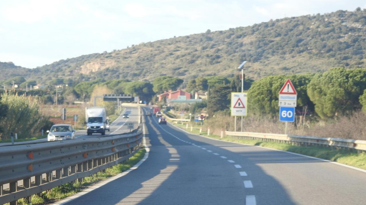 Un tratto dell'Aurelia sud