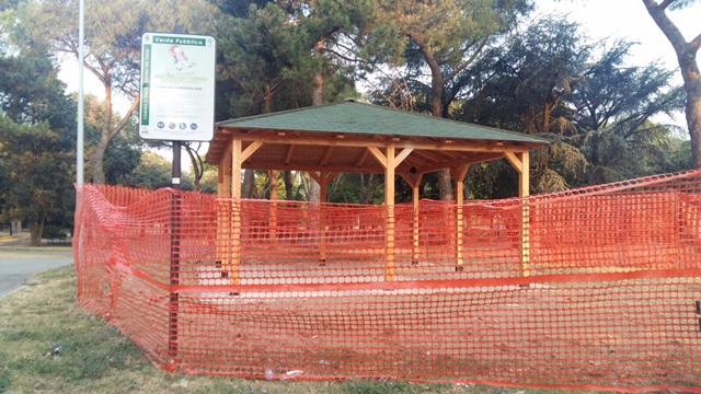 Il nuovo gazebo al Parco ex Ippodromo