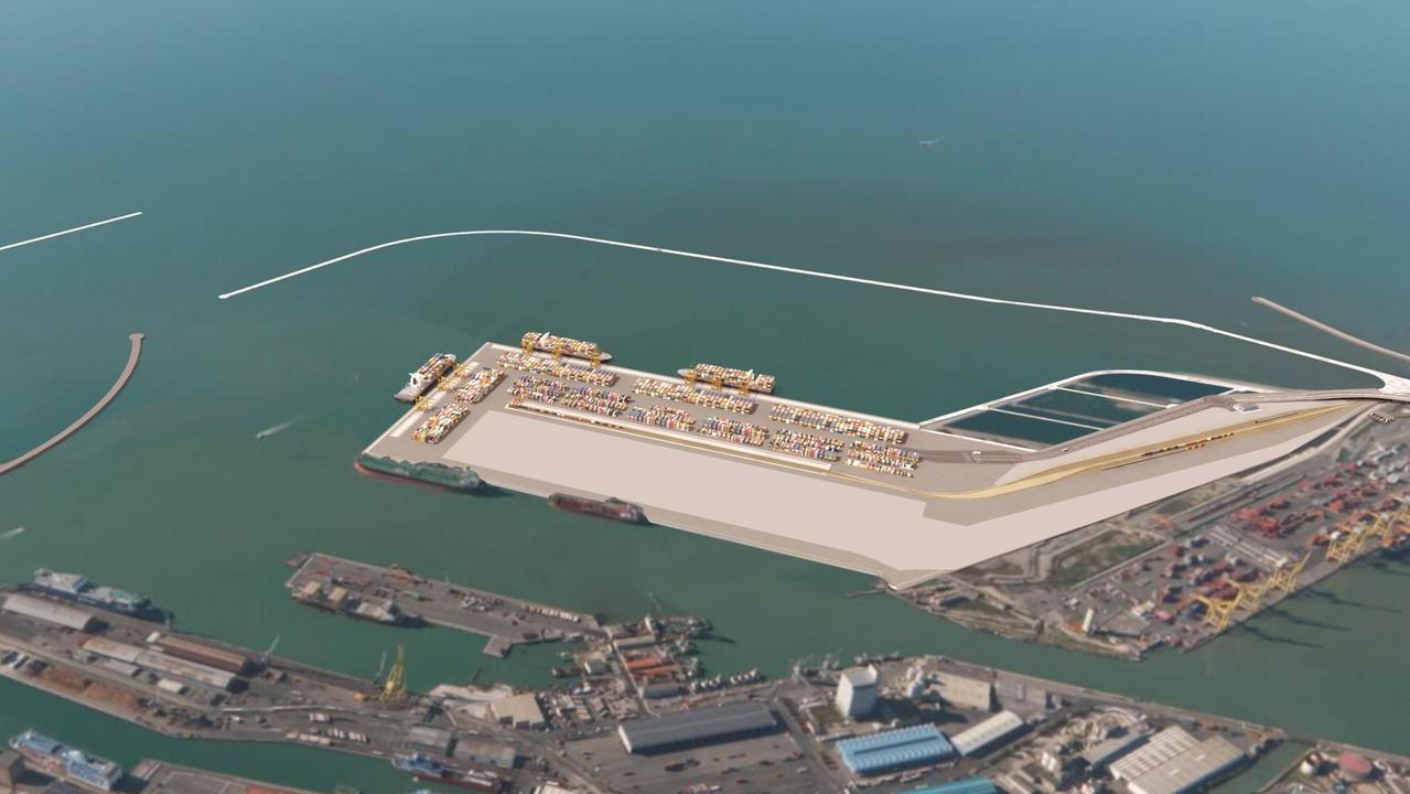 La Darsena Europa in una elaborazione grafico dei tecnici dell'Authority