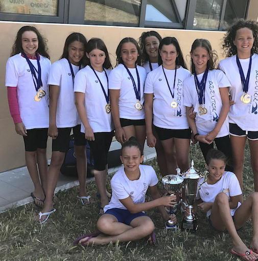 Le atlete del nuoto sincronizzato dell'Azzurra Prato, premiate