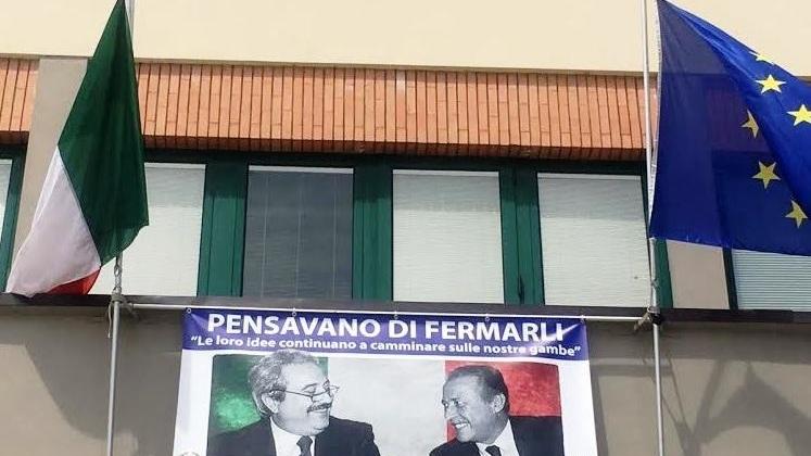 Striscione per Falcone e Borsellino