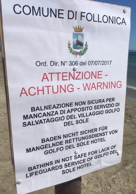 Davanti al Golfo del Sole balneazione non sicura 