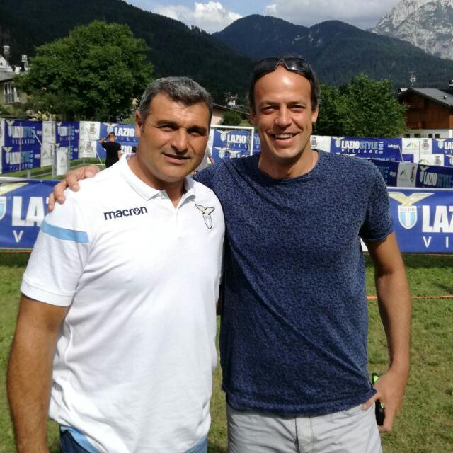 Angelo Peruzzi, team manager della Lazio, con Enrico Zandegiacomo, assessore allo sport di Auronzo