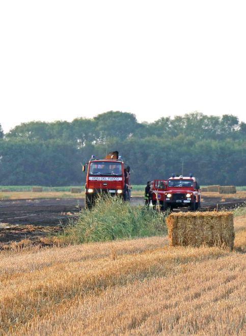 A fuoco 30 rotoballe nel Mezzano 