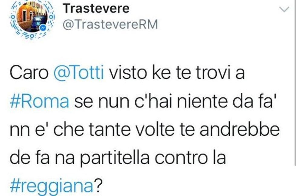 Il Trastevere invita Totti