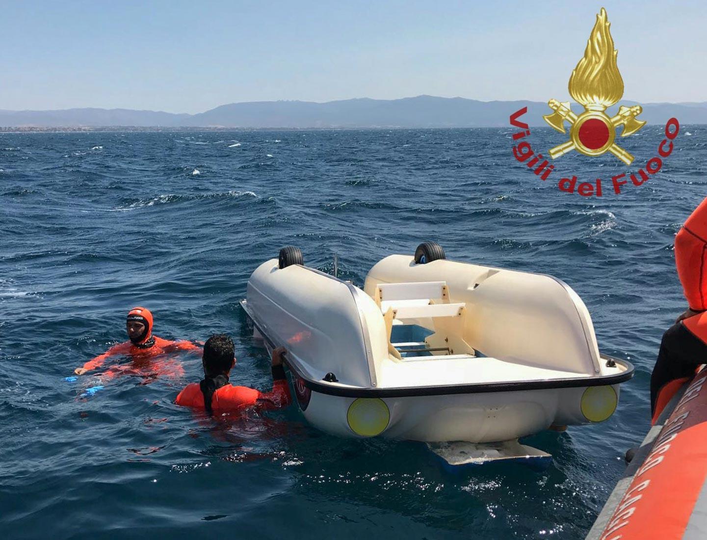 Il pattino rovesciato a Cagliari