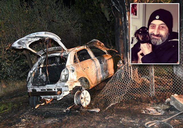 Muore carbonizzato nell'auto finita contro un albero