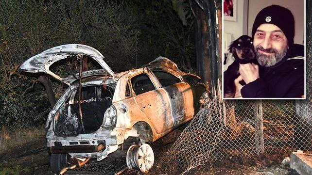 Muore carbonizzato nell'auto finita contro un albero