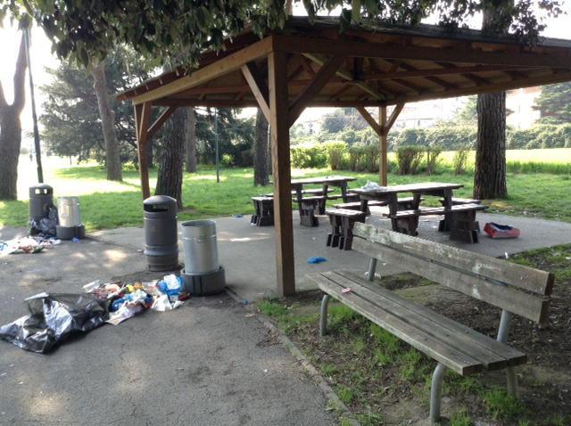 Il luogo dell'omicidio ai giardini di via del Campaccio