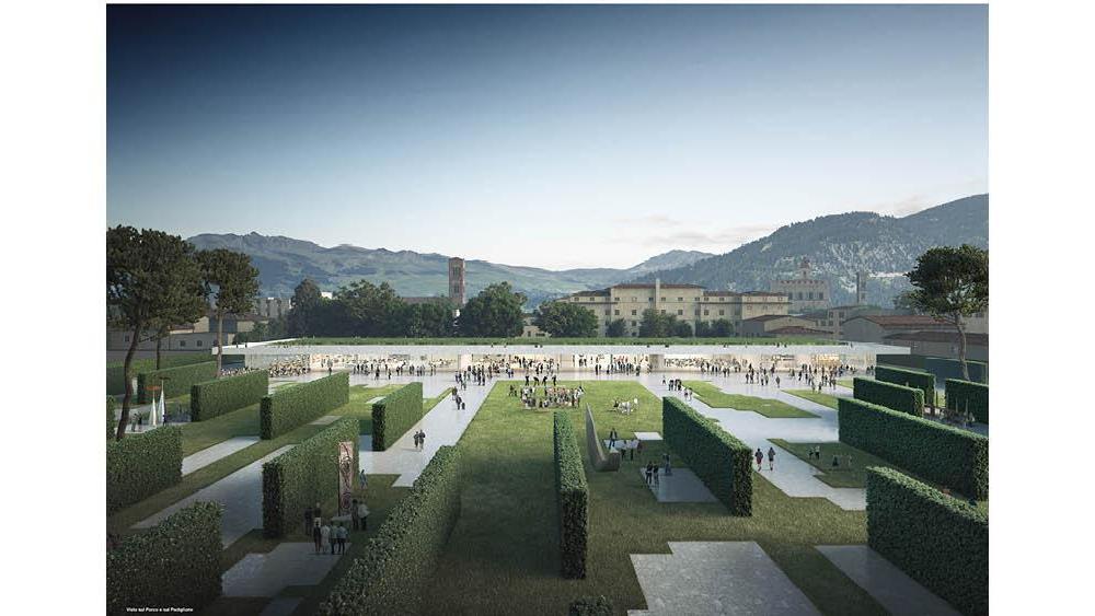 Il rendering del Parco centrale di Prato