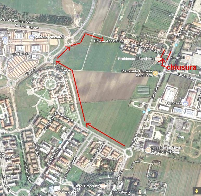 La mappa della zona del Commendone