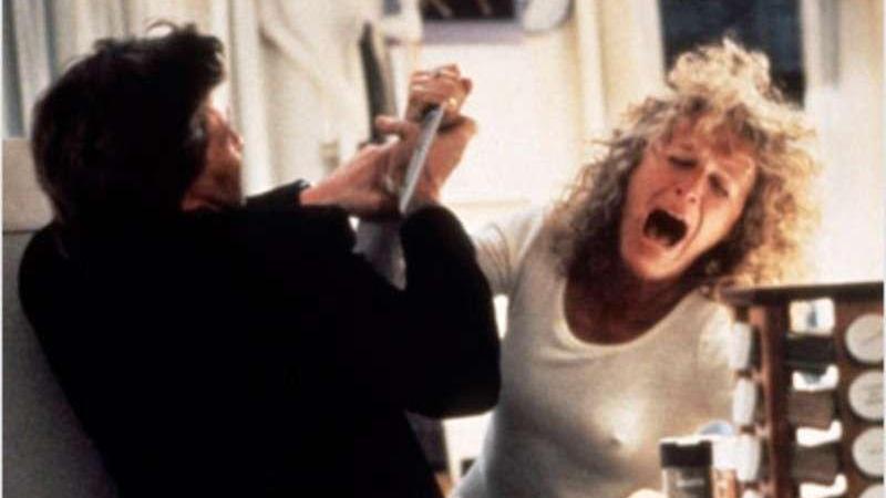 Michael Douglas e Glenn Close nel film "Attrazione fatale"