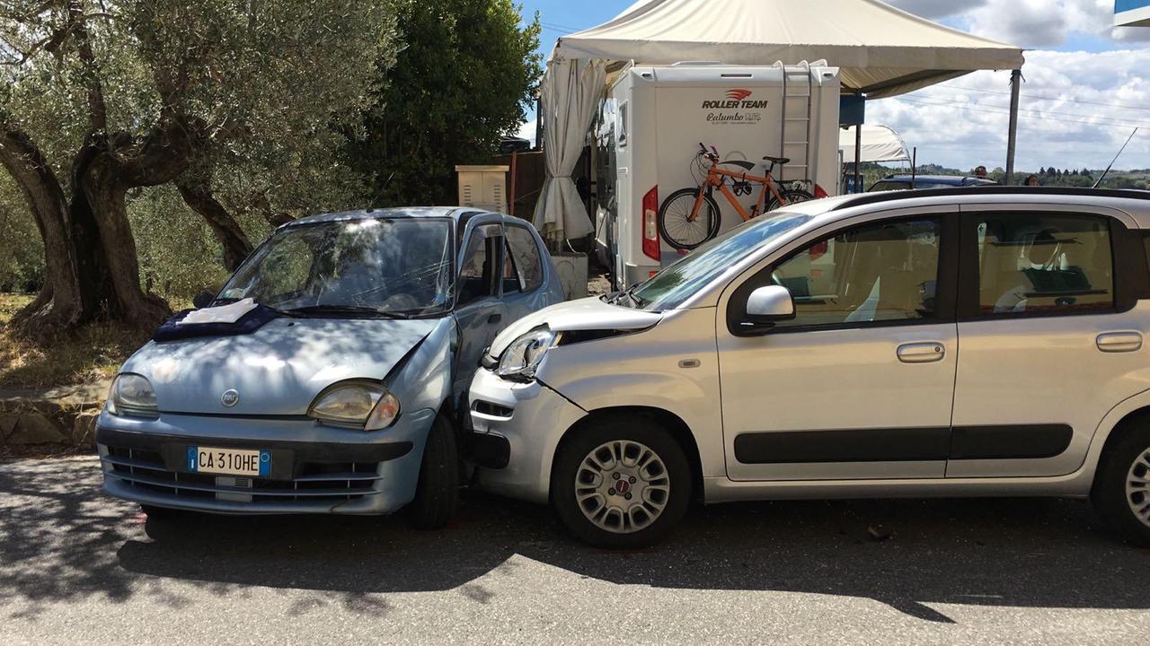 L'incidente stradale a Montagnana (Foto Agenzia Carlo Sestini)