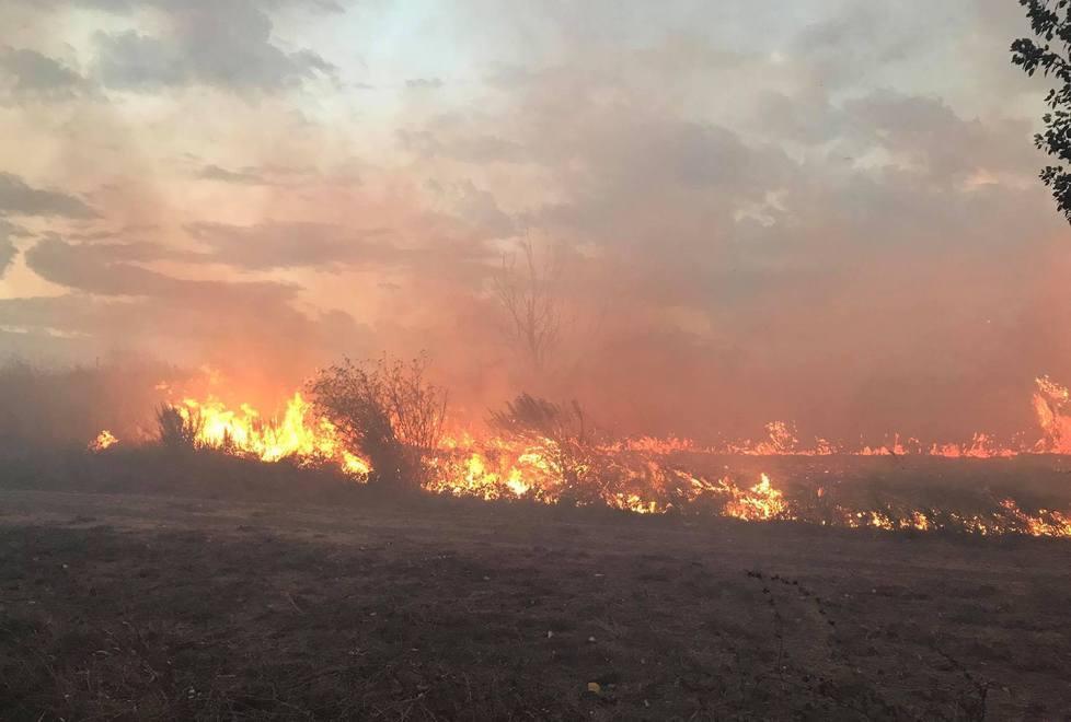 Incendio all’alba a Collesalvetti