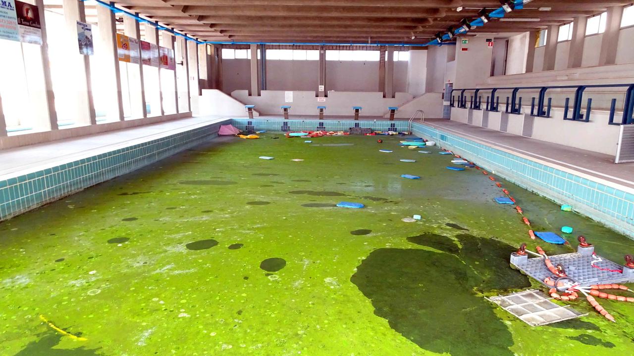La piscina trasformata in palude