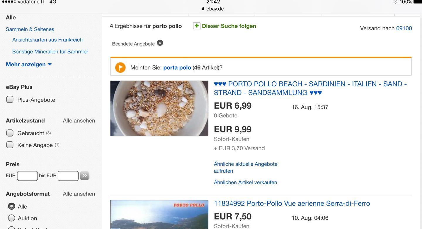 Sabbia sarda come un tesoro, rubata e venduta su Ebay 