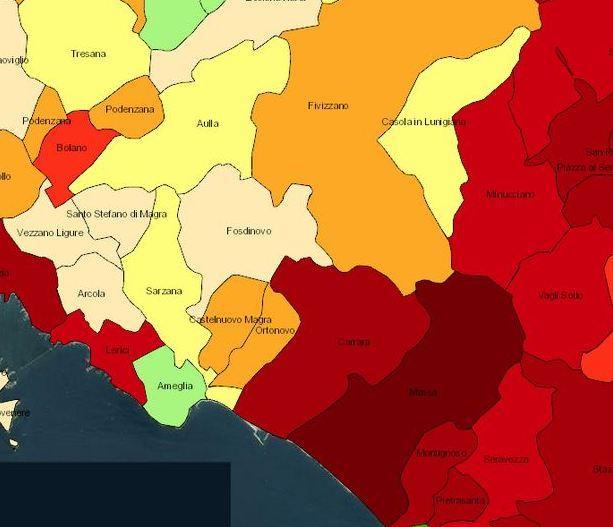 Mappe del pericolo, il 30% degli apuani a rischio alluvioni 