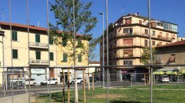 Una veduta del cantiere per la riqualificazione di piazza Ciardi