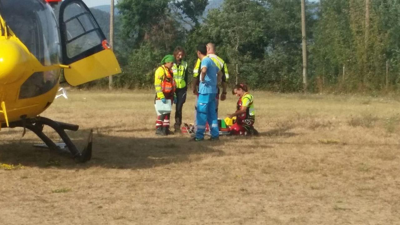 L'elisoccorso atterrato al campo sportivo di Schignano