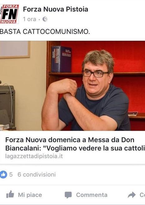 Forza Nuova a Vicofaro “Basta cattocomunismo” 