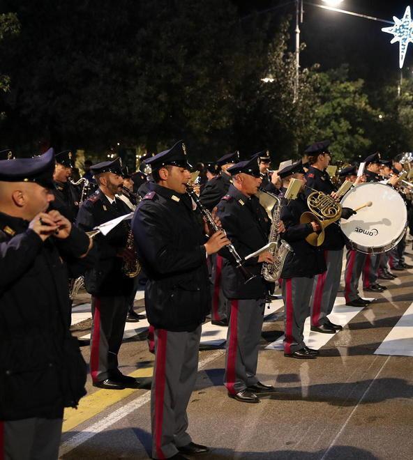 La Fanfara della Polizia di Stato in una esibizione a Montecatini