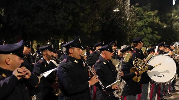 La Fanfara della Polizia di Stato in una esibizione a Montecatini