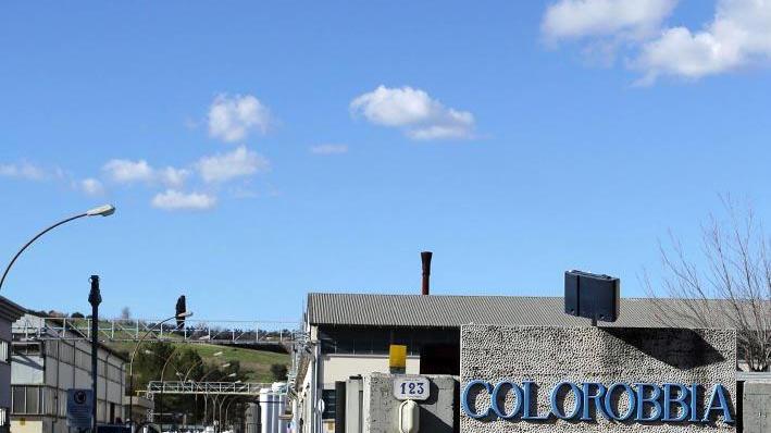 L’ingresso della Colorobbia a Sovigliana (Foto agenzia Carlo Sestini)