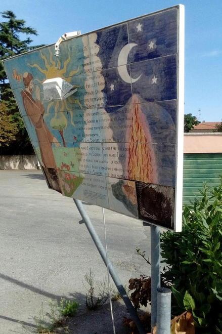Vandalizzato il pannello del “Cantico delle creature”