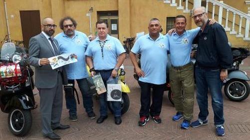 Quattro soci del Vespa Club in Belgio