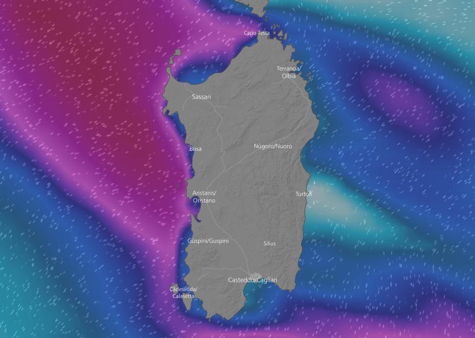 Allerta meteo in Sardegna, forte vento di maestrale e burrasche