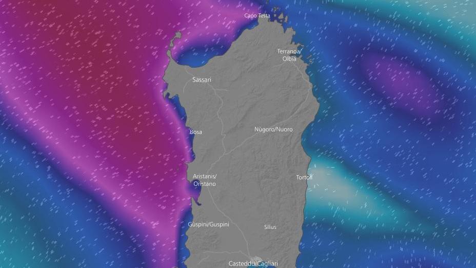 Allerta meteo in Sardegna, forte vento di maestrale e burrasche