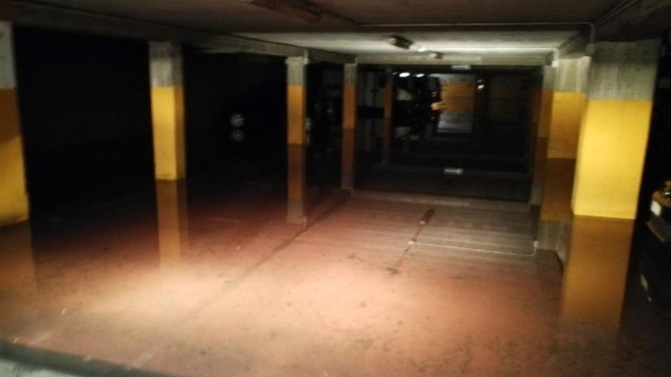 Il parcheggio è ancora allagato