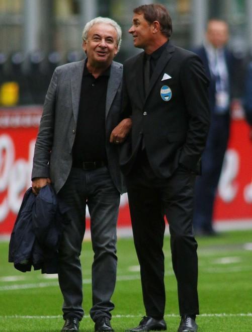 Il presidente Mattioli con mister Semplici