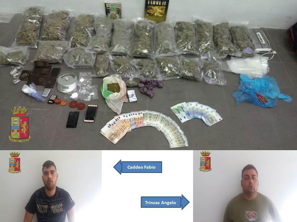 Droga e soldi recuperati in via Brianza a Cagliari e i due uomini arrestati, Fabio Caddeo e Angelo Trincas