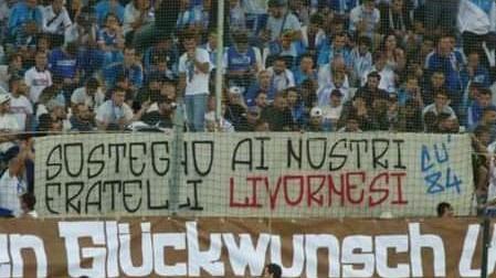Striscione dei tifosi del Marsiglia