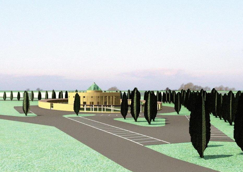 Il rendering del tempio crematorio