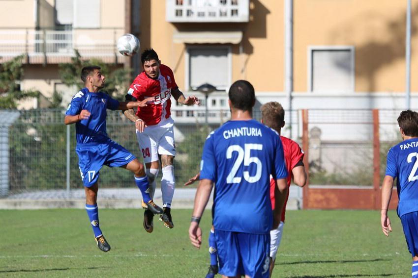 Un'azione del match di campionato tra Prato e Cuneo