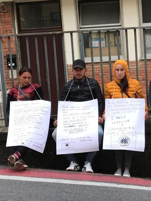 Protesta contro lo sgombero dei rom 