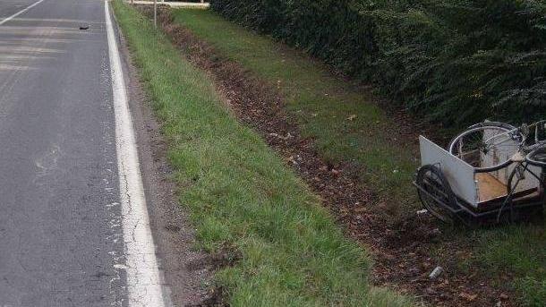 Travolto il robivecchi in bicicletta