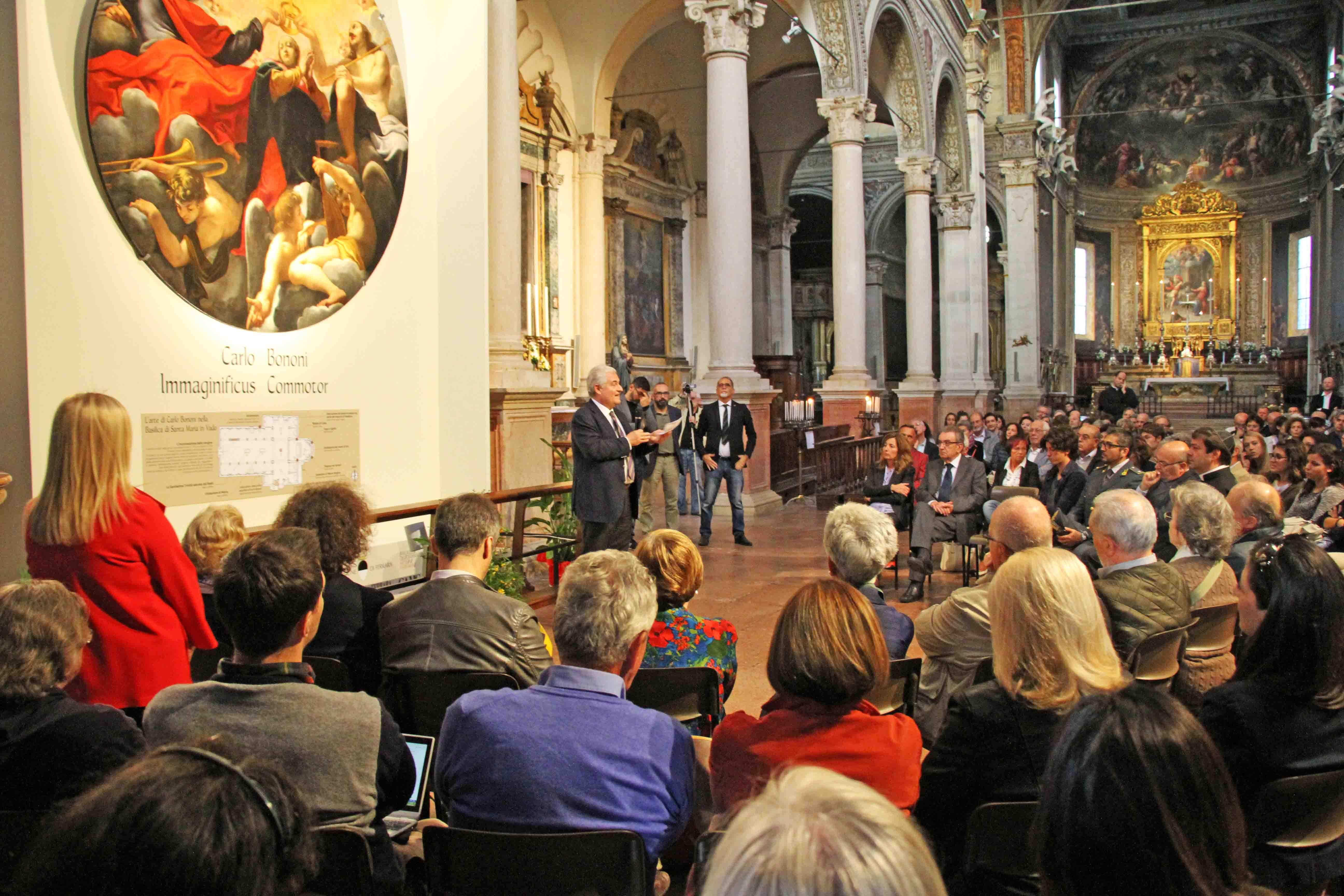 La presentazione del restauro dell'opera del Bononi a Santa Maria in Vado