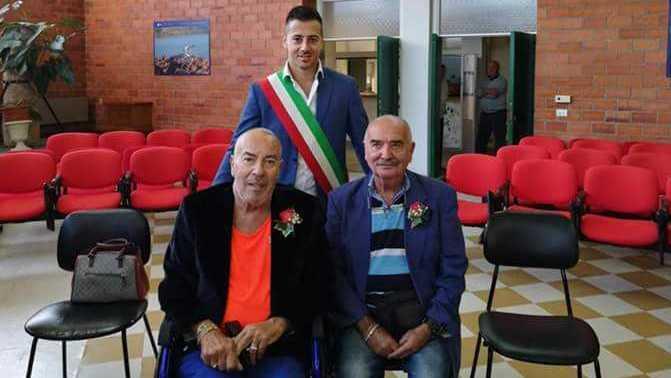 SAnte e FRancesco con il sindaco di Loiri Francesco Lai