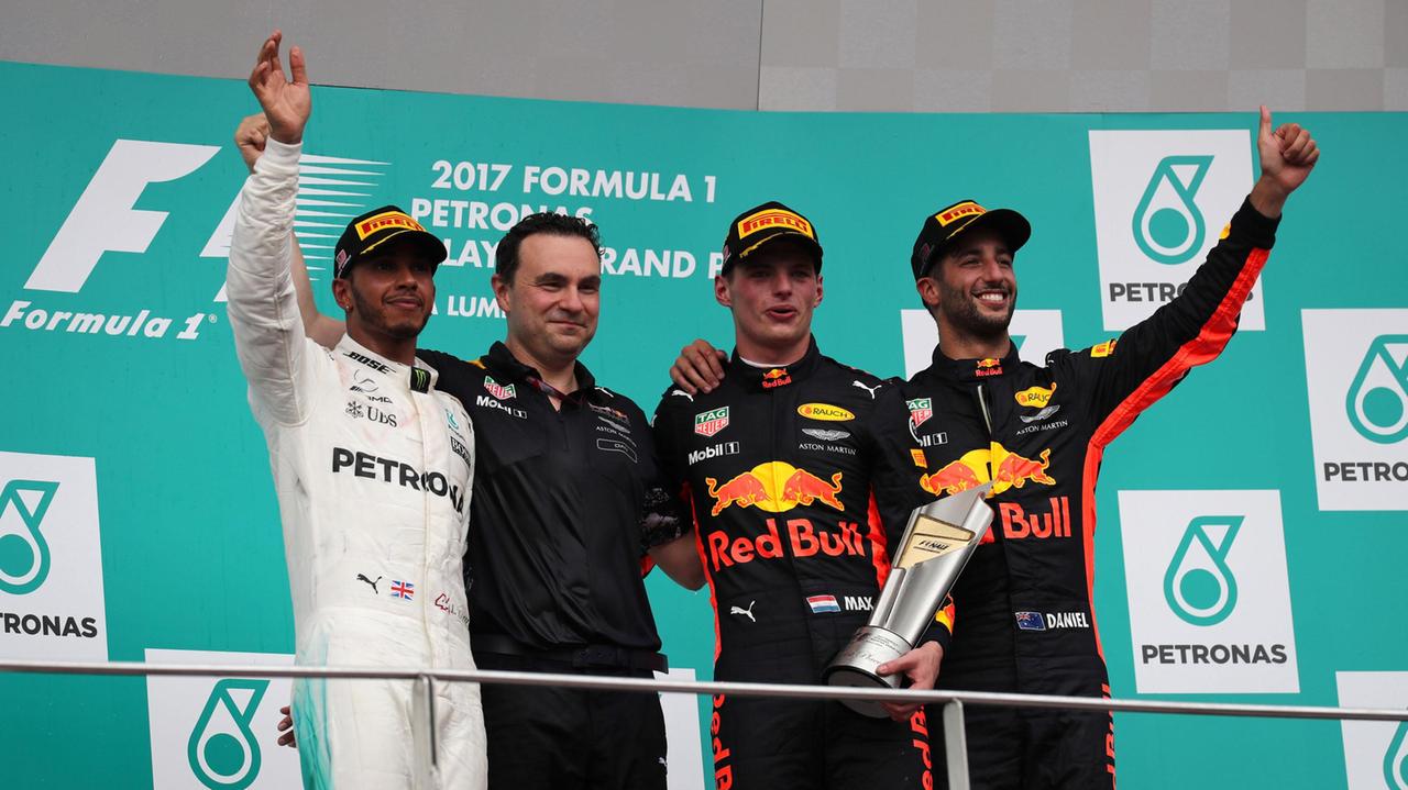 Il podio del Gp della Malesia