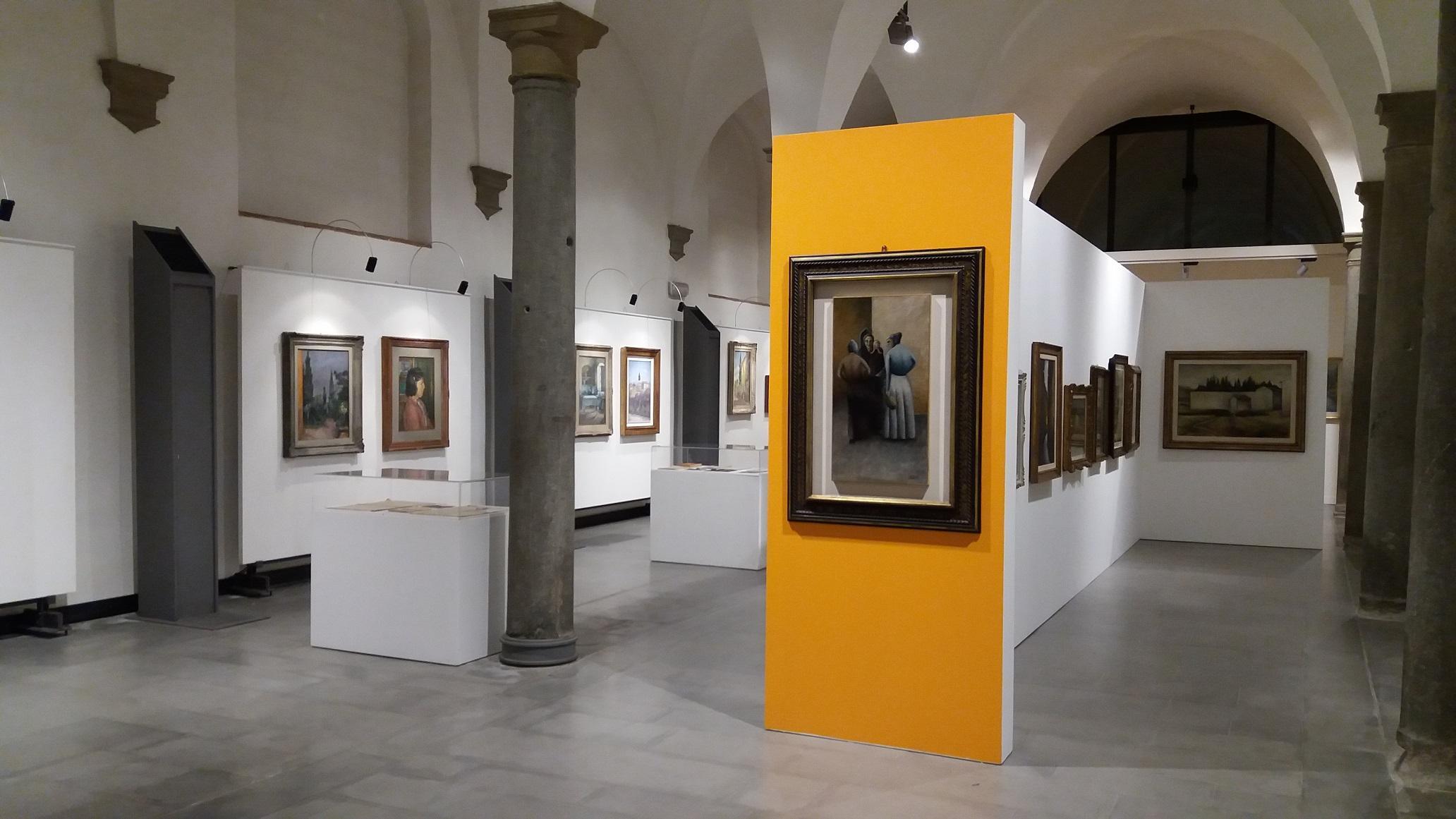 L'interno della mostra dedicata a Soffici e Rosai