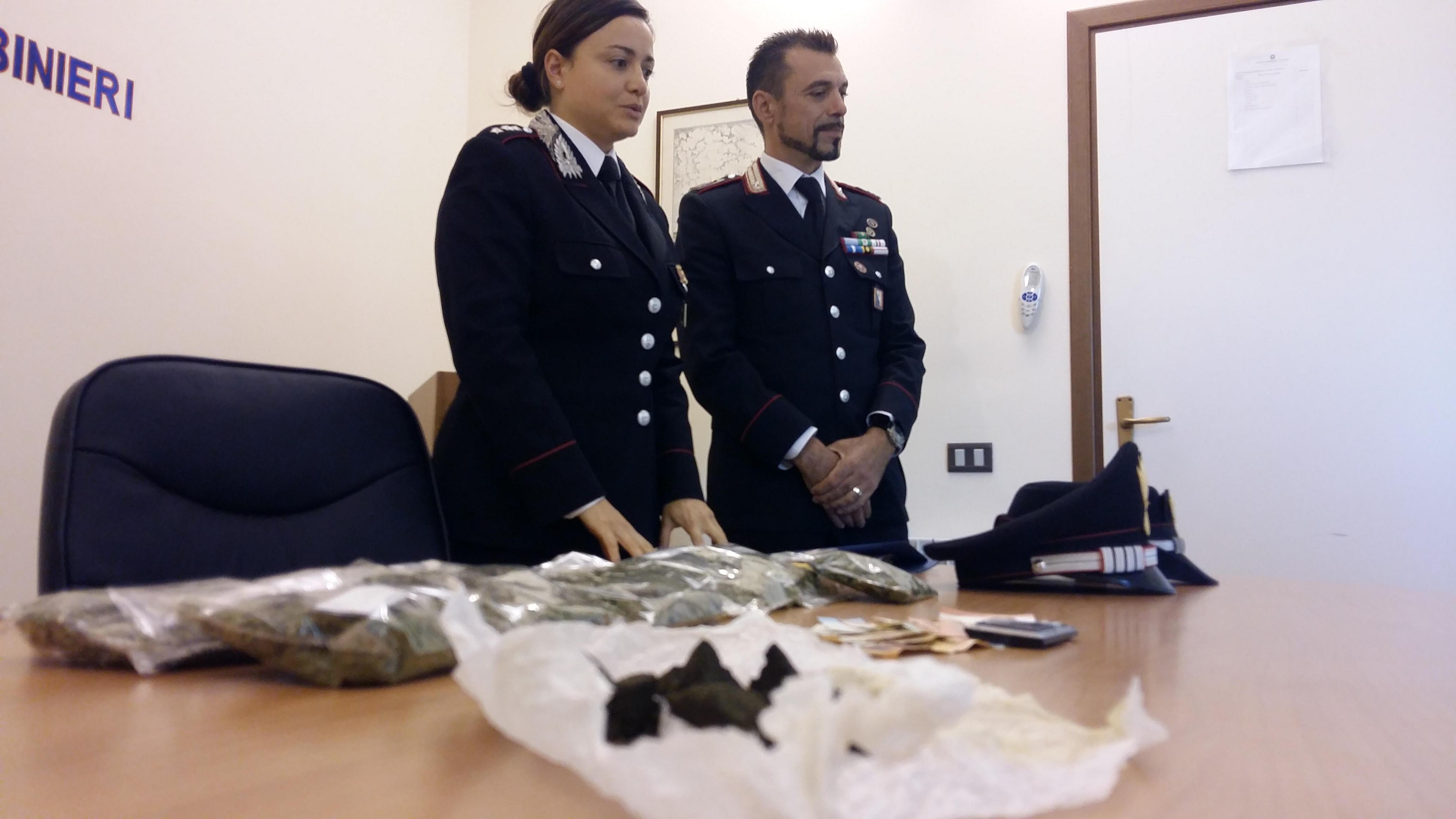 La droga sequestrata dai carabinieri
