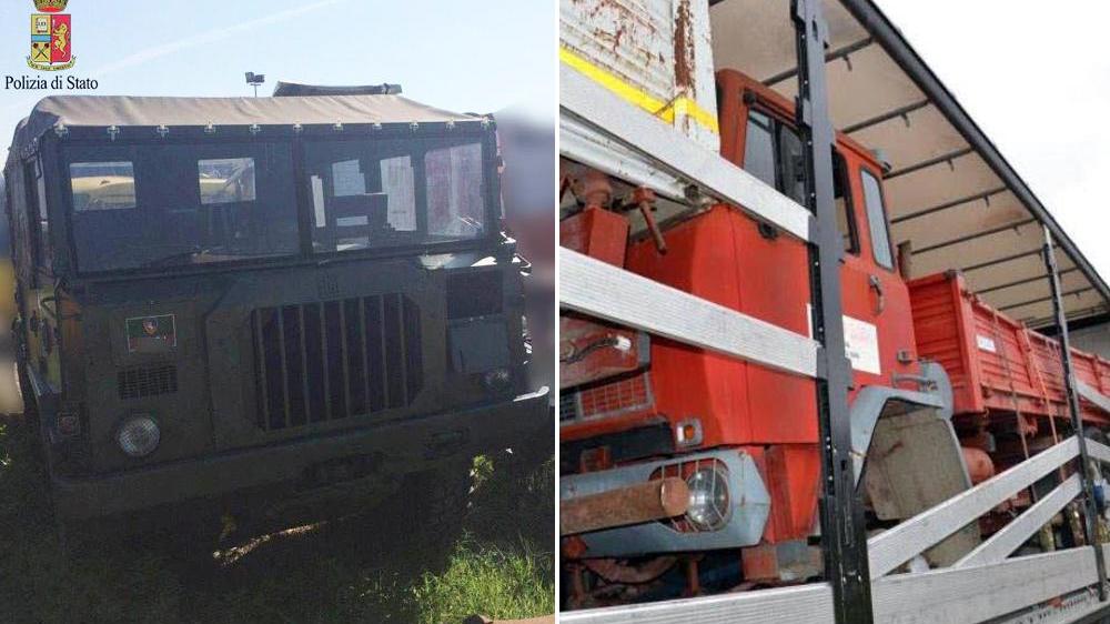 I mezzi militari dismessi venivano verniciati e poi inviati, in alcuni casi come pezzi di ricambio, in Somalia