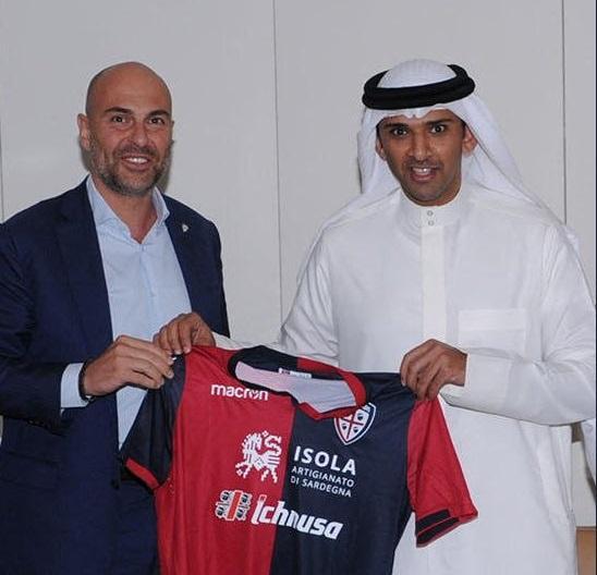 Giulini con il presidente della federcalcio del Bahrain