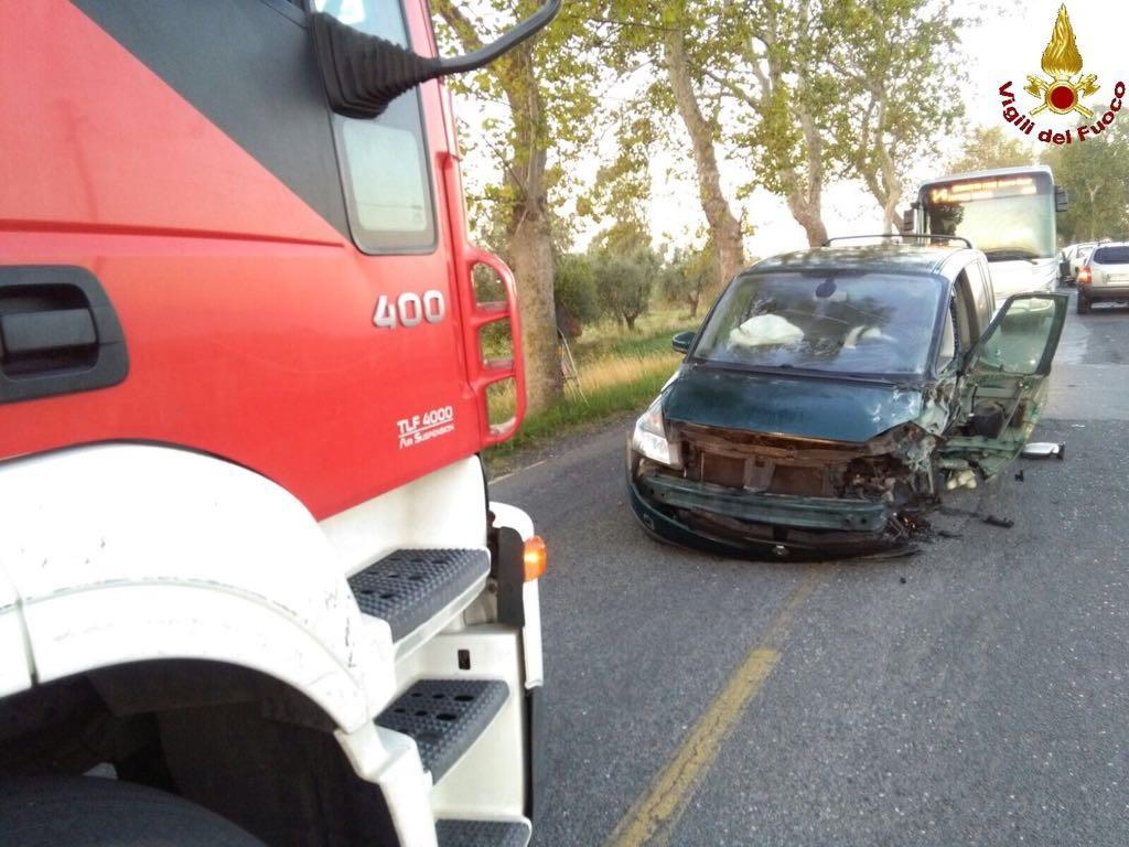Una delle auto coinvolte nell'incidente