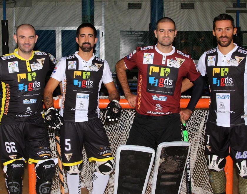 I quattro moschettieri del Cgc con la nuova maglia: Ventura, Palagi, Barozzi e Montigel (foto Ciurca)